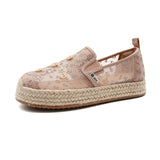 Load image into Gallery viewer, JOY&amp;MARIO Handmade Women’s Slip-On Espadrille Mesh Loafers Flats in Apricot-05713W