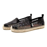 Load image into Gallery viewer, JOY&amp;MARIO Handmade Women’s Slip-On Espadrille Mesh Loafers Flats in Black-05695W