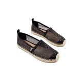 Load image into Gallery viewer, JOY&amp;MARIO Handmade Women’s Slip-On Espadrille Mesh Loafers Flats in Black-05695W