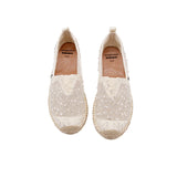 Handmade Women’s Slip-On Espadrille Mesh Loafers Flats in White-05710W