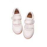 Women’s Velcro Action Leather and Mesh Platform Loafers in Ivory-87651W