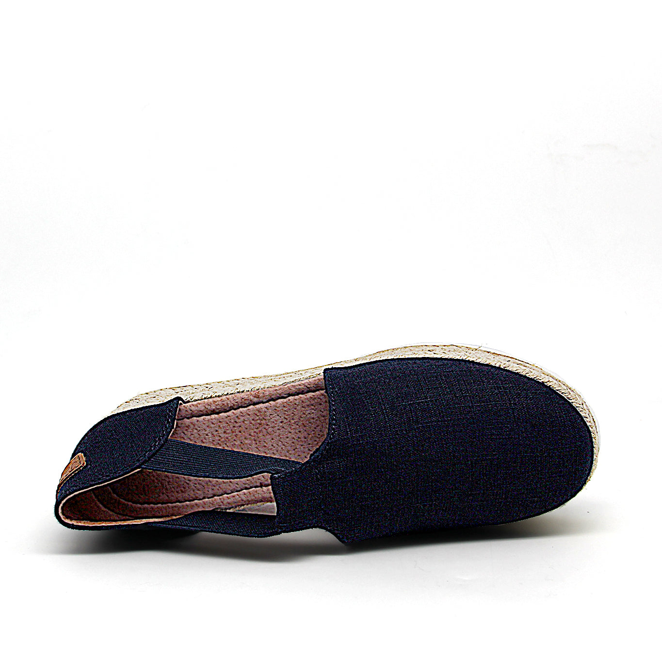 JOY&MARIO Handmade Women’s Slip-On Espadrille Linen Loafers Wedges in Black-AE006W JOYANDMARIO