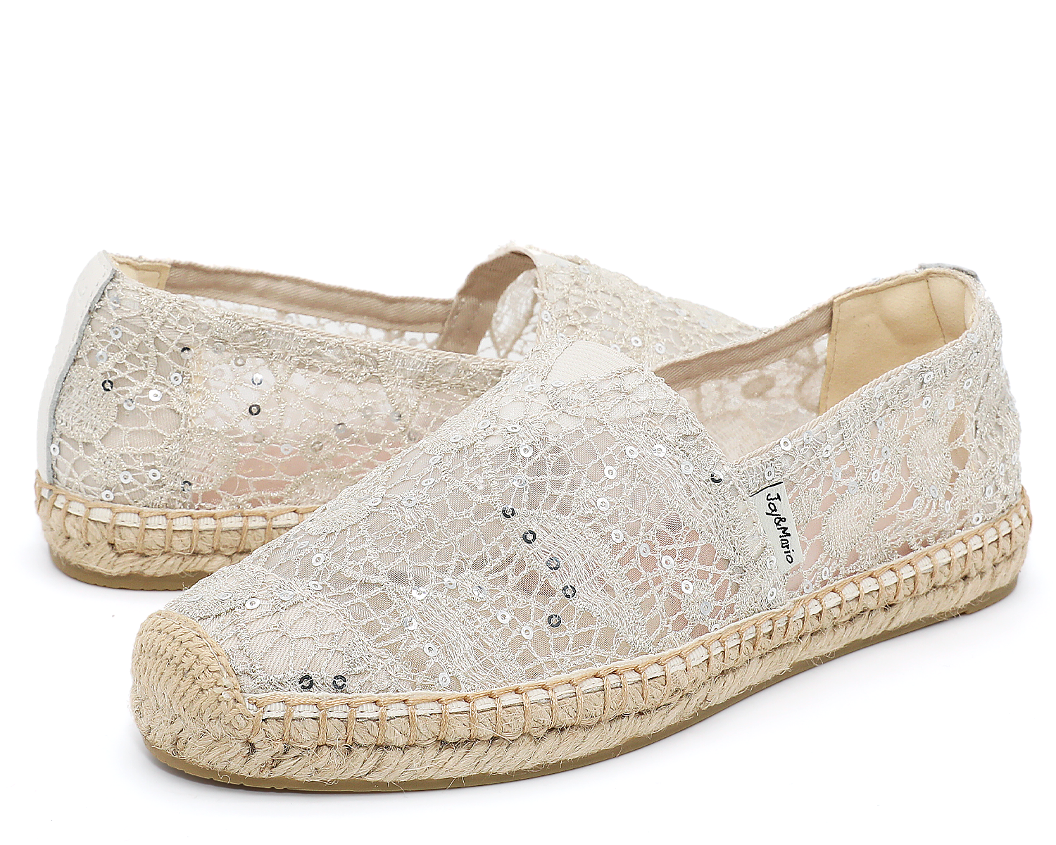 JOY&MARIO Handmade Women’s Slip-On Espadrille Mesh Loafers Flats in Black-A01961W JOYANDMARIO