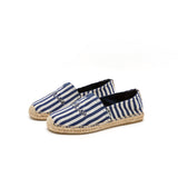 Load image into Gallery viewer, JOY&amp;MARIO Handmade Women’s Slip-On Espadrille Stripe Flats in Apricot-05325W JOYANDMARIO