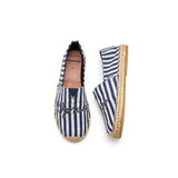 Load image into Gallery viewer, JOY&amp;MARIO Handmade Women’s Slip-On Espadrille Stripe Flats in Apricot-05325W JOYANDMARIO