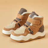 Joy&mario Women's Lace-up Cow Suede Snow Short Boots Shoes in Camel-87308W