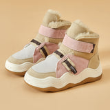 Joy&mario Women's Lace-up Ankle Winter Snow Boots Shoes in Pink-87308W