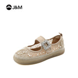 Joy&mario Women’s Slip-on Woven Mesh Loafers Shoes-66189W