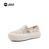 Joy&mario Women’s Slip-on Sequins Mesh Platform Loafers Shoes-87901W