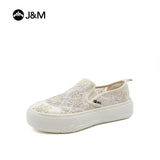 Joy&mario Women’s Slip-on Mesh Platform Loafers Shoes-88150W