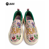 Joy&mario Women’s Slip-on Printed Mesh Platform Loafers Shoes-87978W