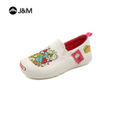 Joy&mario Women’s Slip-on Twill Printed Platform Loafers Shoes-66156W