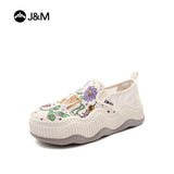 Joy&mario Women’s Slip-on Printed Mesh Platform Loafers Shoes-87936W