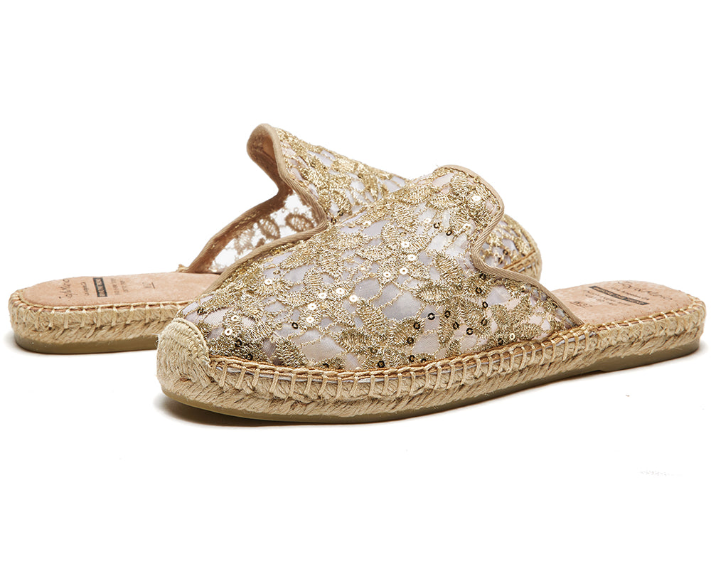 Handmade Women’s Espadrille Slip-On Sequins Slipper Shoes-05105W