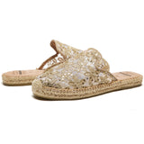 Load image into Gallery viewer, JOY&amp;MARIO Women’s Slip-On Sequins Slipper Shoes in Gold-05105W
