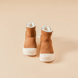 Load image into Gallery viewer, JOY&amp;MARIO Women&#39;s Cow Suede Snow Short Boots in Camel-69062W