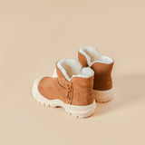 Load image into Gallery viewer, JOY&amp;MARIO Women&#39;s Cow Suede Comfortable Short Snow Boots 69062W Camel