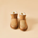 Load image into Gallery viewer, JOY&amp;MARIO Women&#39;s Cow Suede Comfortable Short Snow Boots 69073W Camel