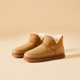 Load image into Gallery viewer, JOY&amp;MARIO Women&#39;s Cow Suede Snow Short Boots in Camel-69073W