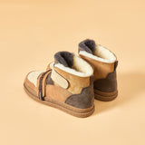 Load image into Gallery viewer, JOY&amp;MARIO Women&#39;s Cow Suede Comfortable Short Snow Boots 69217W Camel
