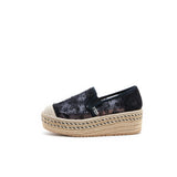 Load image into Gallery viewer, JOY&amp;MARIO Handmade Women’s Slip-On Espadrille Mesh Loafers in Black-86178W