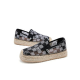 Load image into Gallery viewer, JOY&amp;MARIO Handmade Women’s Slip-On Espadrille Mesh Loafers Flats Shoes 05382W Black