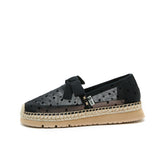 Load image into Gallery viewer, JOY&amp;MARIO Handmade Women’s Slip-On Espadrille Mesh Loafers in Black-57372W