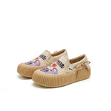 JOY&MARIO Women’s Slip-On Fabric Loafers in Yellow-65281W