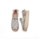 Load image into Gallery viewer, JOY&amp;MARIO Handmade Women’s Slip-On Espadrille Fabric Loafers Flats Shoes 05338W Apricot