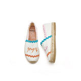 Load image into Gallery viewer, JOY&amp;MARIO Handmade Women’s Slip-On Espadrille Canvas Loafers Flats Shoes 05366W Beige