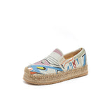 Load image into Gallery viewer, JOY&amp;MARIO Handmade Women’s Slip-On Espadrille Canvas Loafers Flats Shoes 05369W Beige