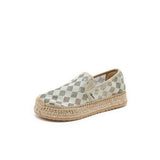 Load image into Gallery viewer, JOY&amp;MARIO Handmade Women’s Slip-On Espadrille Mesh Loafers Flats Shoes 05337W Apricot