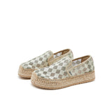 Load image into Gallery viewer, JOY&amp;MARIO Handmade Women’s Slip-On Espadrille Mesh Loafers Flats Shoes 05337W Apricot