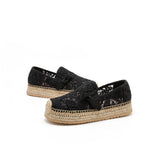Load image into Gallery viewer, JOY&amp;MARIO Handmade Women’s Slip-On Espadrille Mesh Loafers Flats in Black-05352W