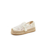 Joy&mario Handmade Women’s Slip-On Espadrille Mesh Shoes in Beige-05352W