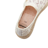 Joy&mario Handmade Women’s Slip-On Espadrille Mesh Shoes in Beige-05352W