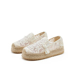 Load image into Gallery viewer, JOY&amp;MARIO Handmade Women’s Slip-On Espadrille Mesh Loafers Flats Shoes 05352W Beige