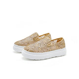 Load image into Gallery viewer, JOY&amp;MARIO Women’s Slip-On Mesh Loafers in Gold-83501W