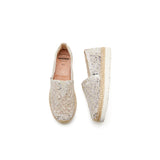 JOY&MARIO Handmade Women’s Slip-On Espadrille Mesh Loafers in Gold-52108W