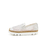 Load image into Gallery viewer, JOY&amp;MARIO Handmade Women’s Slip-On Espadrille Mesh Loafers Platform Shoes 52112W White