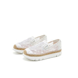 Load image into Gallery viewer, JOY&amp;MARIO Handmade Women’s Slip-On Espadrille Mesh Loafers Platform Shoes 52112W White
