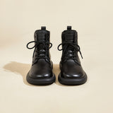 Load image into Gallery viewer, JOY&amp;MARIO Women&#39;s Action Leather Lace-up Boots in Black-69093W