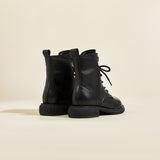 Load image into Gallery viewer, JOY&amp;MARIO Women&#39;s Action Leather Lace-up Boots in Black-69101W