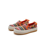 Load image into Gallery viewer, JOY&amp;MARIO Women’s Slip-On Stripe Loafers Comfortable Platform Shoes 87311W Saffron