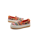 Load image into Gallery viewer, JOY&amp;MARIO Women’s Slip-On Stripe Loafers Comfortable Platform Shoes 87311W Saffron