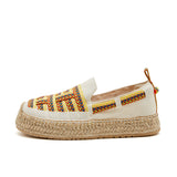 Load image into Gallery viewer, JOY&amp;MARIO Handmade Women’s Slip-On Espadrille Fabric Loafers in Beige-05379W