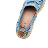 Load image into Gallery viewer, JOY&amp;MARIO Handmade Women’s Slip-On Espadrille Fabric Loafers in Blue-05335W