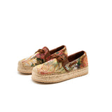 Load image into Gallery viewer, JOY&amp;MARIO Handmade Women’s Slip-On Espadrille Fabric Loafers in Brown-05335W