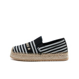 Load image into Gallery viewer, JOY&amp;MARIO Handmade Women’s Slip-On Espadrille Canvas Loafers Flats Shoes 05339W Black