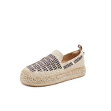 Load image into Gallery viewer, JOY&amp;MARIO Handmade Women’s Slip-On Espadrille Fabri Loafers Flats Shoes 05379W Apricot